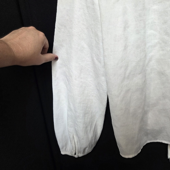 ZARA White Lace Trim Blouse Medium - Picture 9 of 11